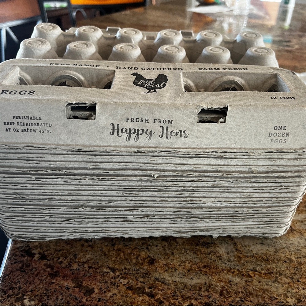 Egg Carton with Happy Hens Logo
